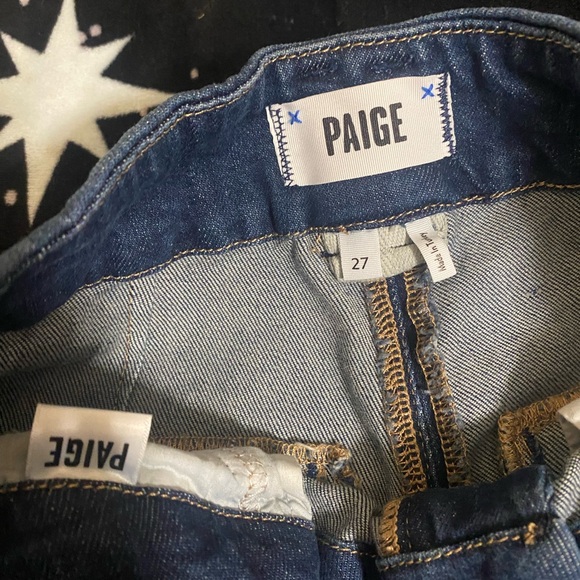 paige flare cargo denim pockets - Picture 3 of 6